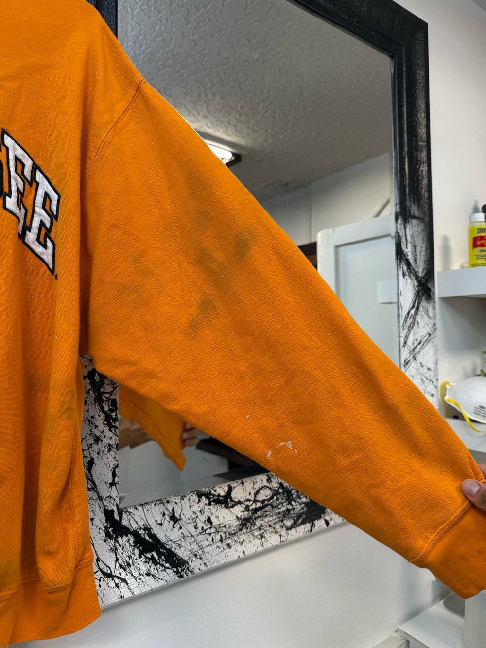 Tennessee University Orange Crewneck distressed Sweatshirt with Shield Logo image 4